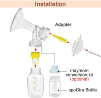 Maymom Flange Adapter for Spectra S1 Pumps, Spectra S2, Spectra 9 Pump to Use Medela Breastshield and Bottles (Pack of 2)