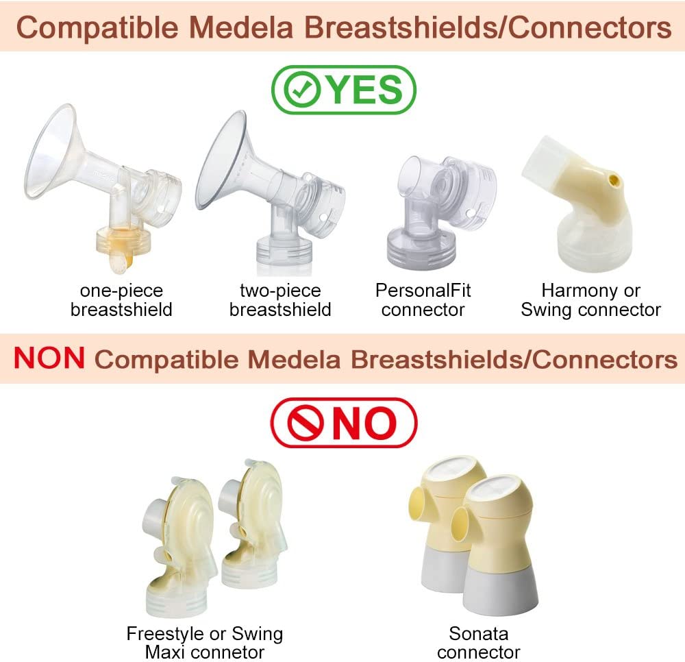 Maymom Flange Adapter for Spectra S1 Pumps, Spectra S2, Spectra 9 Pump to Use Medela Breastshield and Bottles (Pack of 2)