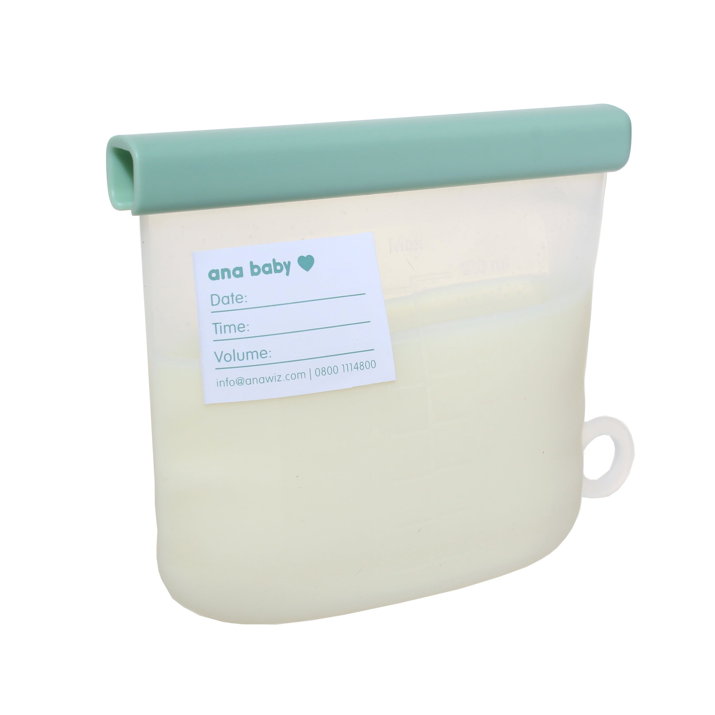 Silicone Breastmilk Storage Bags with Double Leak-Proof Seals, Pack of Five, 210ml