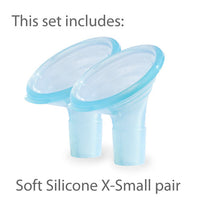 Pumpin' Pal Angled Breast Pump Flanges - Set of 3 - Small (XS, S & M) (15mm to 25mm)