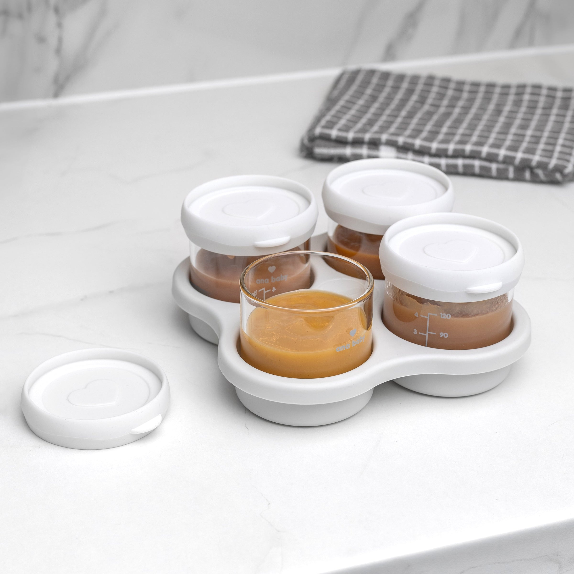 Glass Storage Jars for Weaning, Pack of Four, 120ml