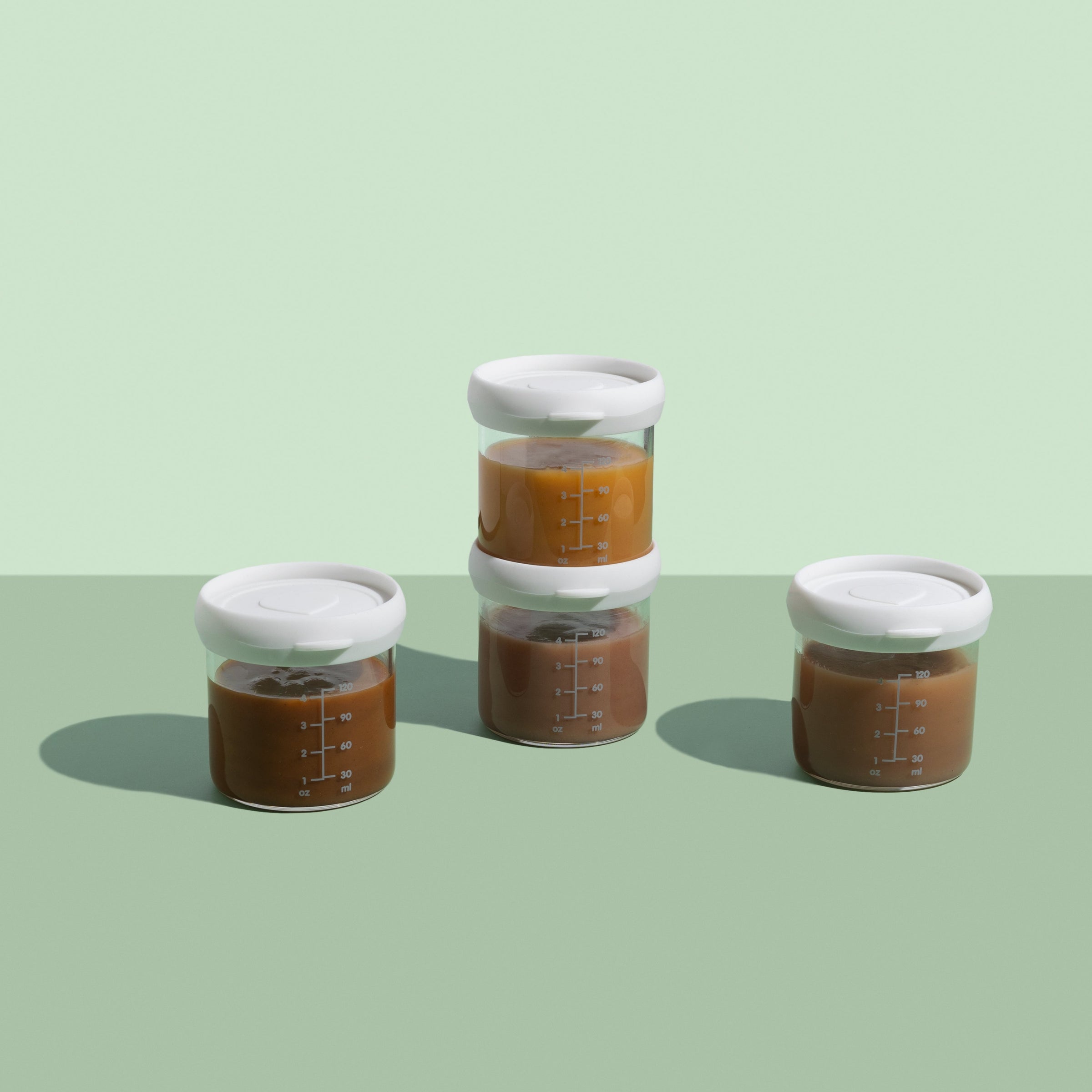 Glass Storage Jars for Weaning, Pack of Four, 120ml