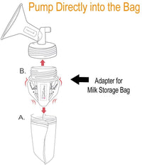 Breastmilk Storage Bag Adapters for Spectra Wide Neck Breastshields