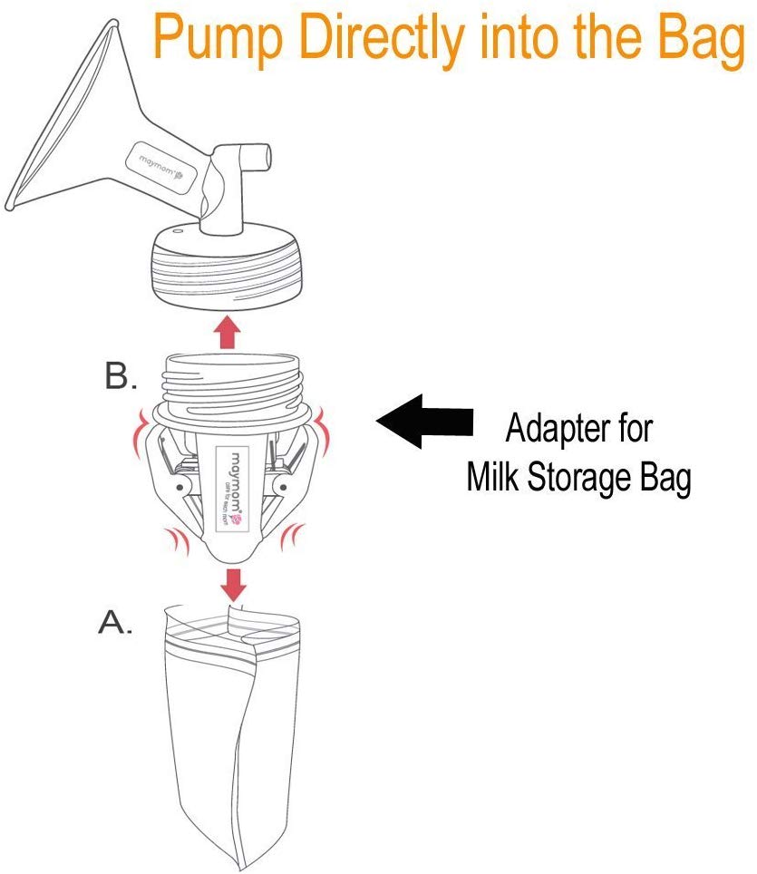 Breastmilk Storage Bag Adapters for Spectra Wide Neck Breastshields