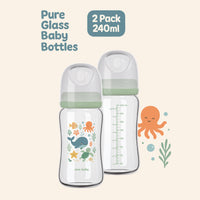 Pure Borosilicate Glass Feeding Bottles – 2 Pack
